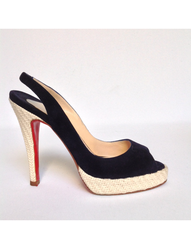 escarpins LOUBOUTIN T 35.5 bleues