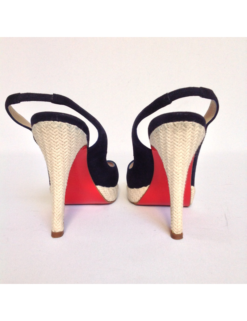 escarpins LOUBOUTIN T 35.5 bleues