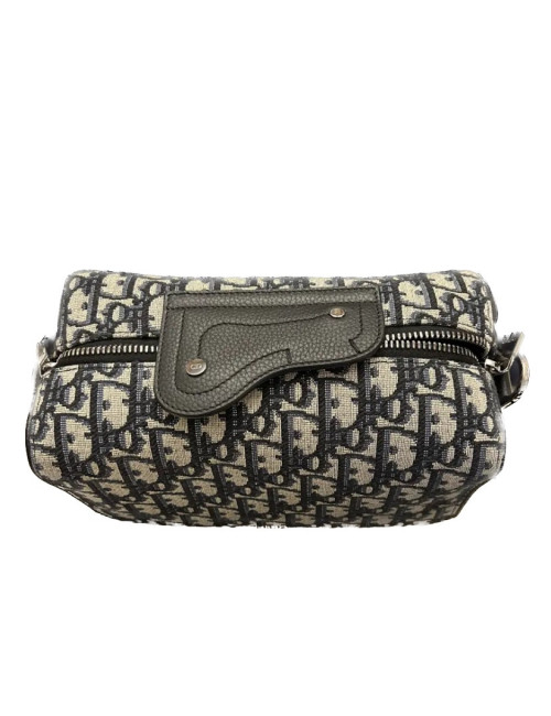 Sac DIOR toile et cuir bleu
