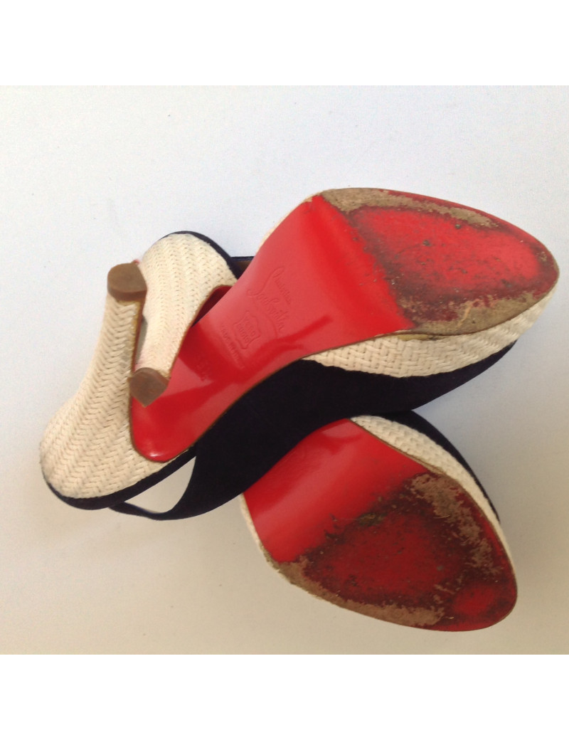 escarpins LOUBOUTIN T 35.5 bleues