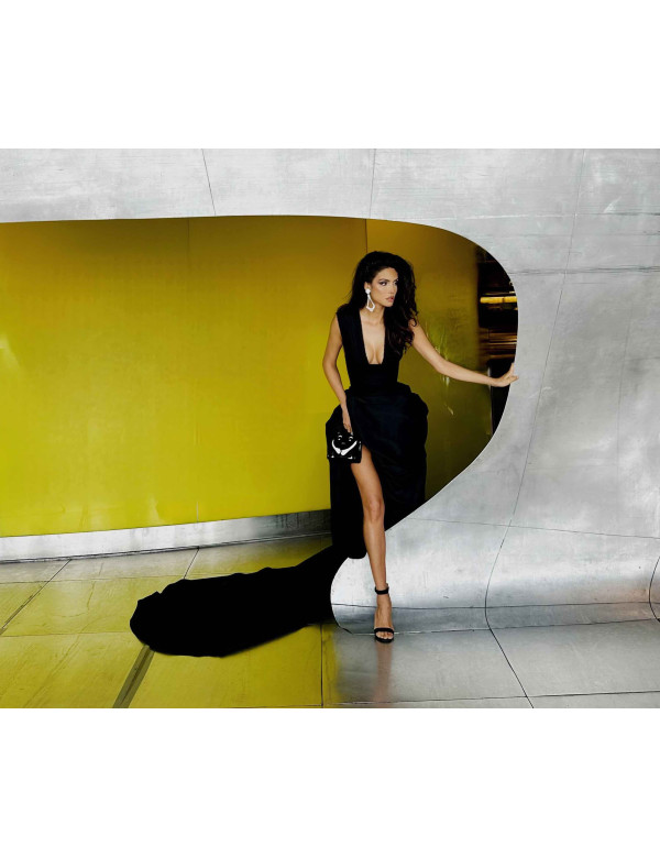 Jupe HERMES à longue traîne noire 2