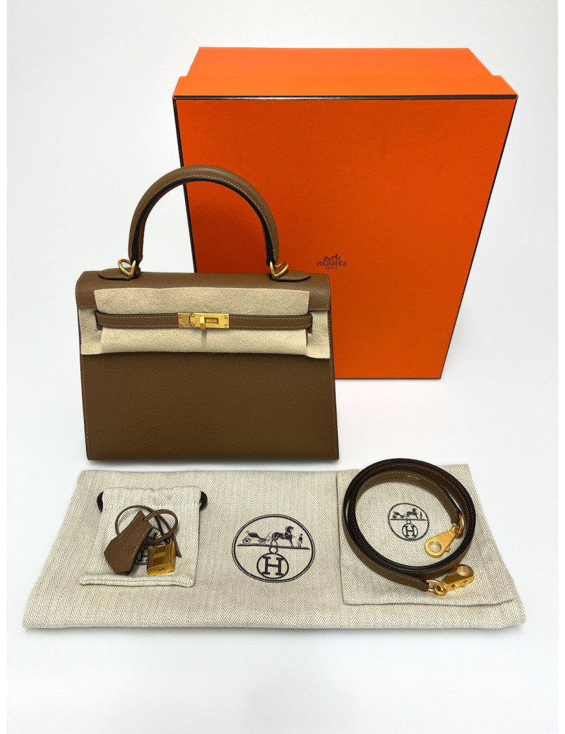 Sac Hermes Kelly 25 sellier biscuit  : occasion certifiée authentique