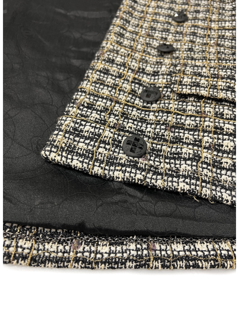 Veste Chanel croisée T36 croisée fils d'or : livraison gratuite