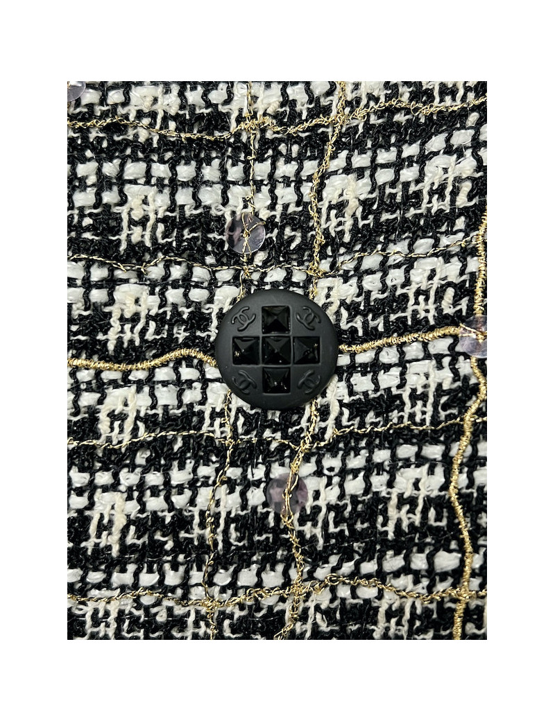Veste Chanel croisée T36 croisée fils d'or : livraison gratuite