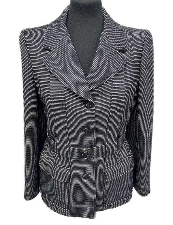 Veste CHANEL bleu marine T42 rayé
