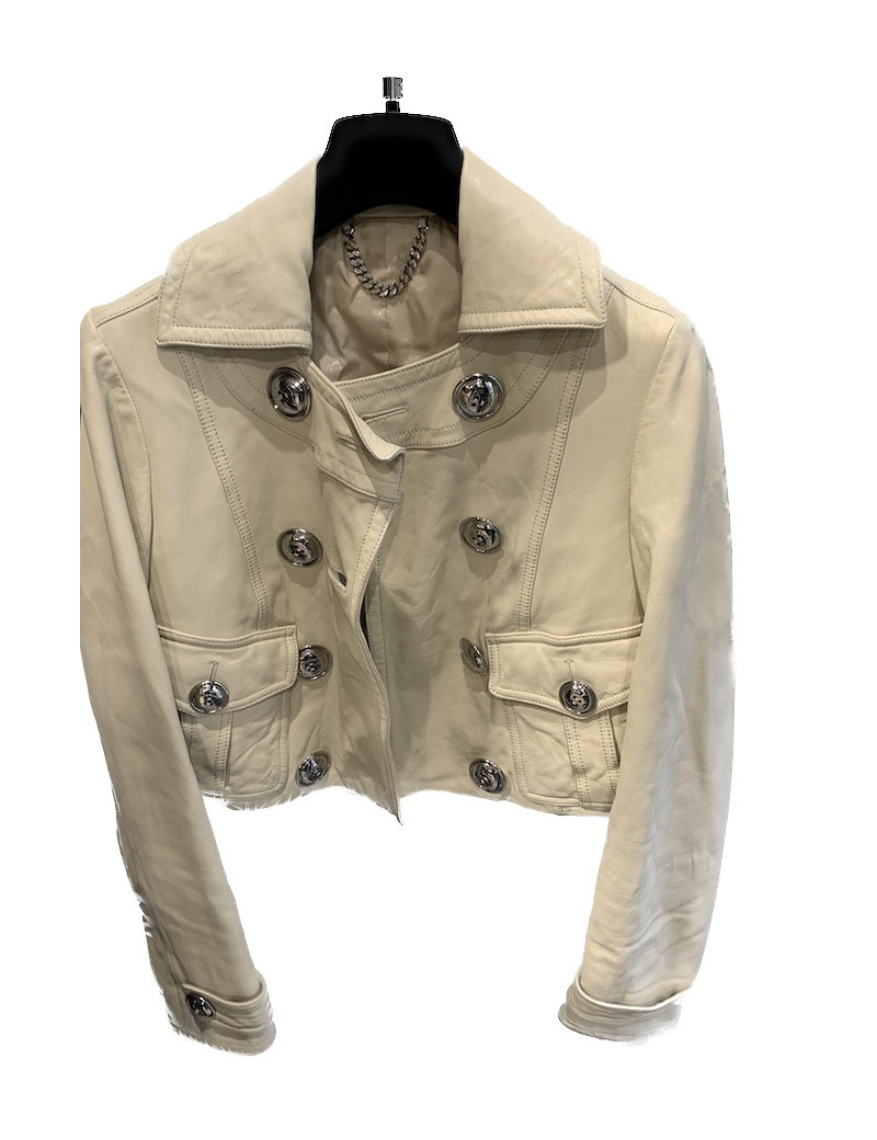 Blouson BURBERRY  cuir d'agneau beige