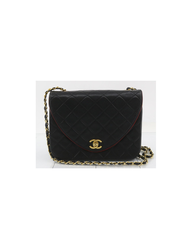 Sac Chanel noir liseré rouge : occasion certifiée authentique