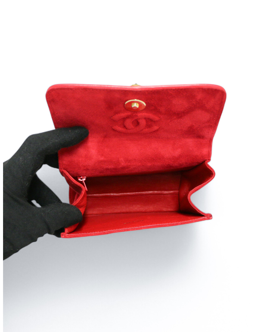 Sac Gripoix CHANEL velours rouge