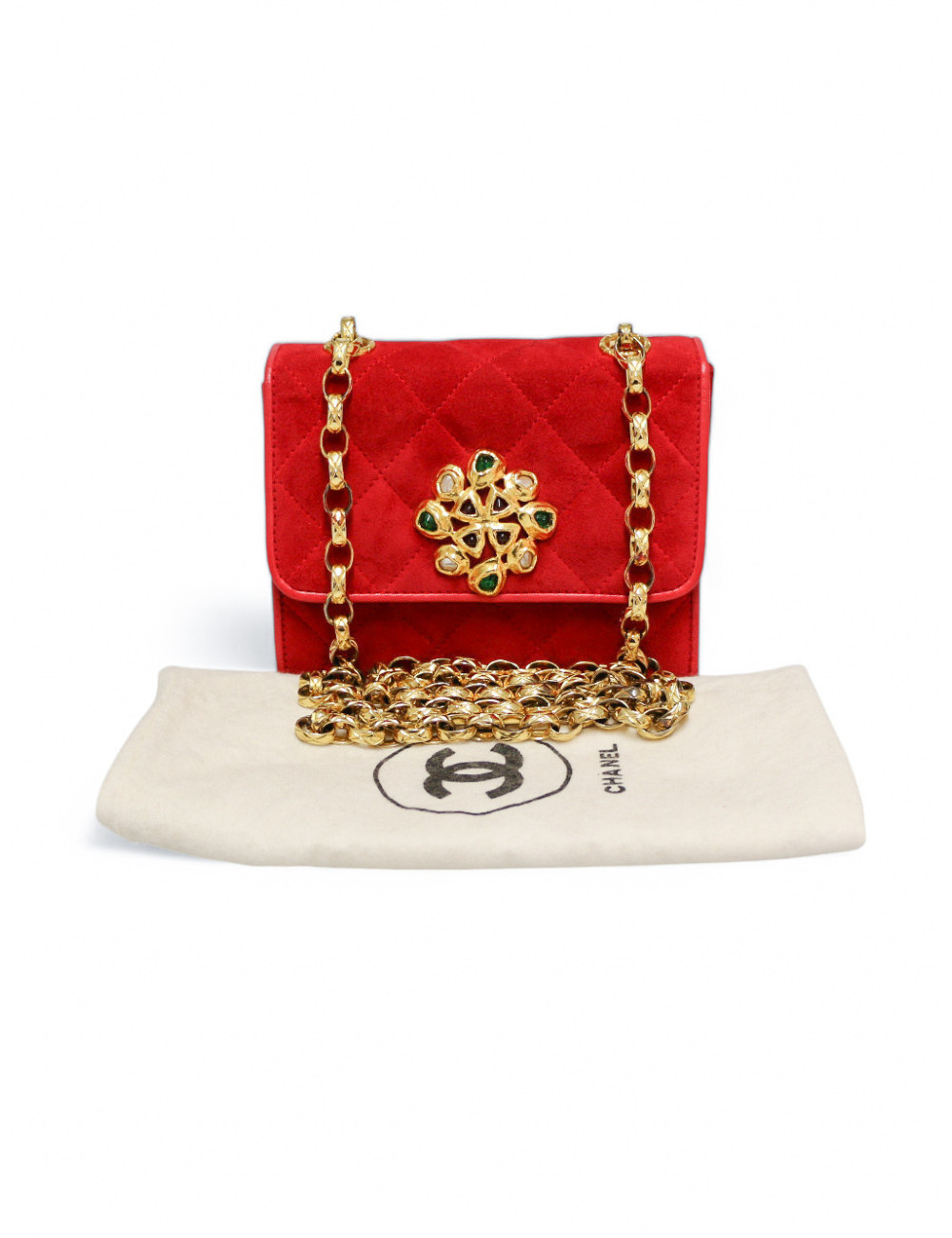 Sac Gripoix CHANEL velours rouge