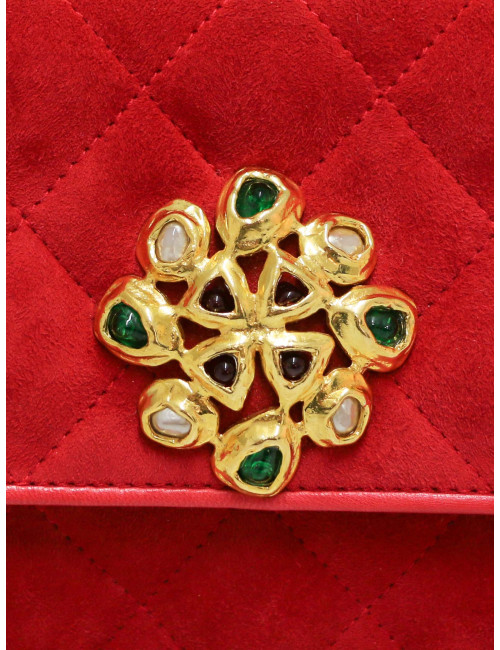 Sac Gripoix CHANEL velours rouge