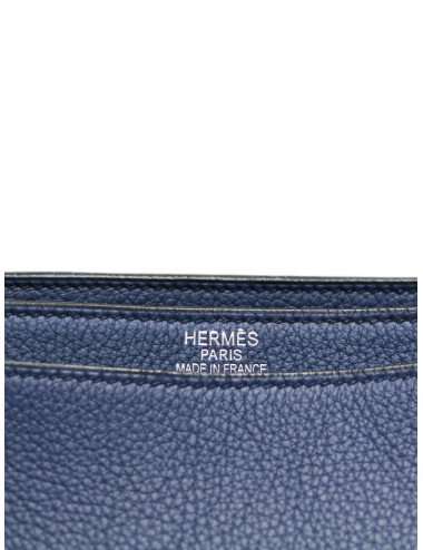 Sac à dépêches HERMES Taurillon Clémence bleu 2