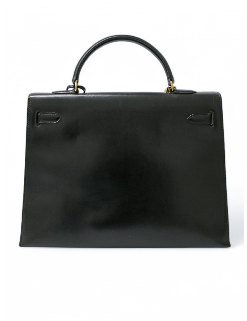 Sac Kelly box 35 Hermes noir vintage