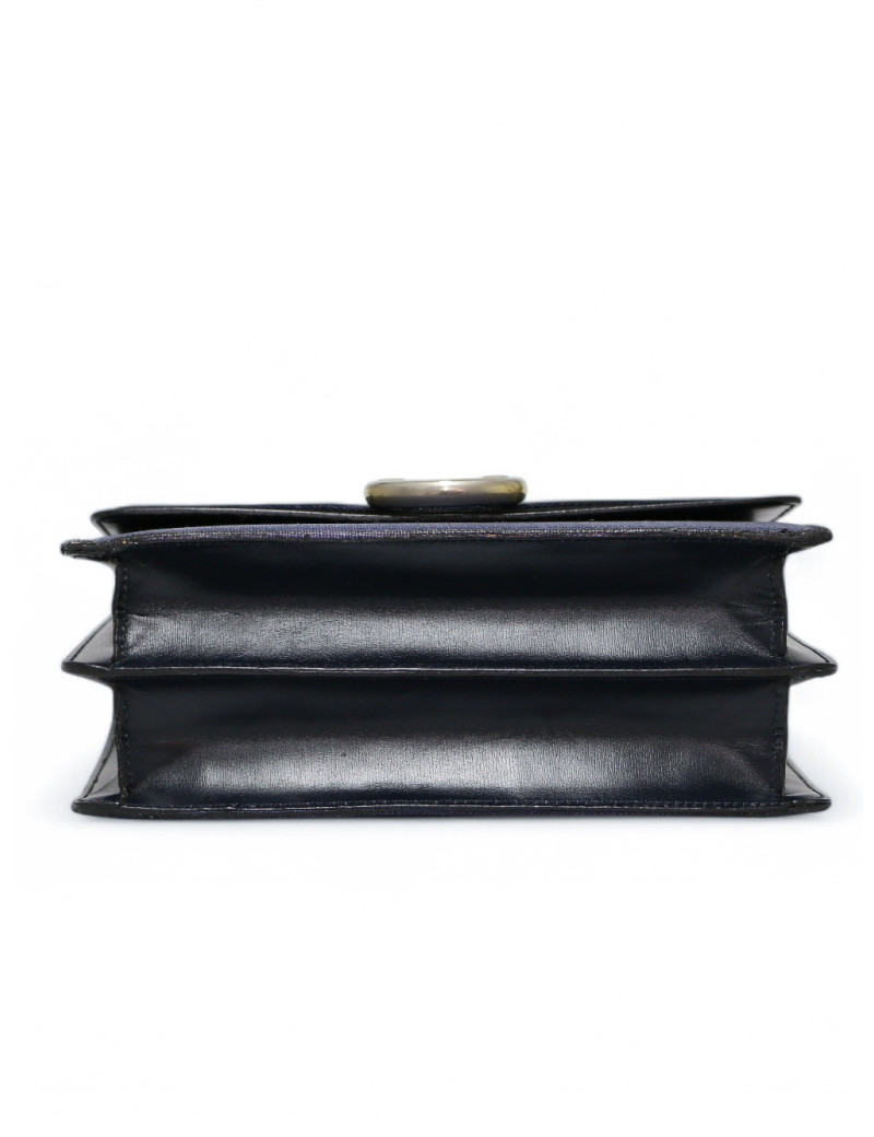 Sac Céline vintage lin et cuir bleu : occasion certifiée authentique