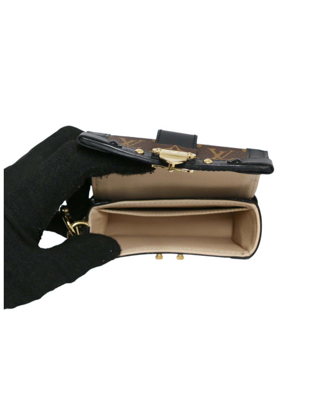 Pochette LOUIS VUITTON Essentiel Trunk toile Monogram