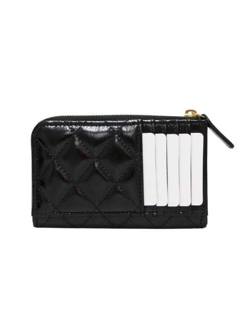 Porte cartes CHANEL noir semi brillant