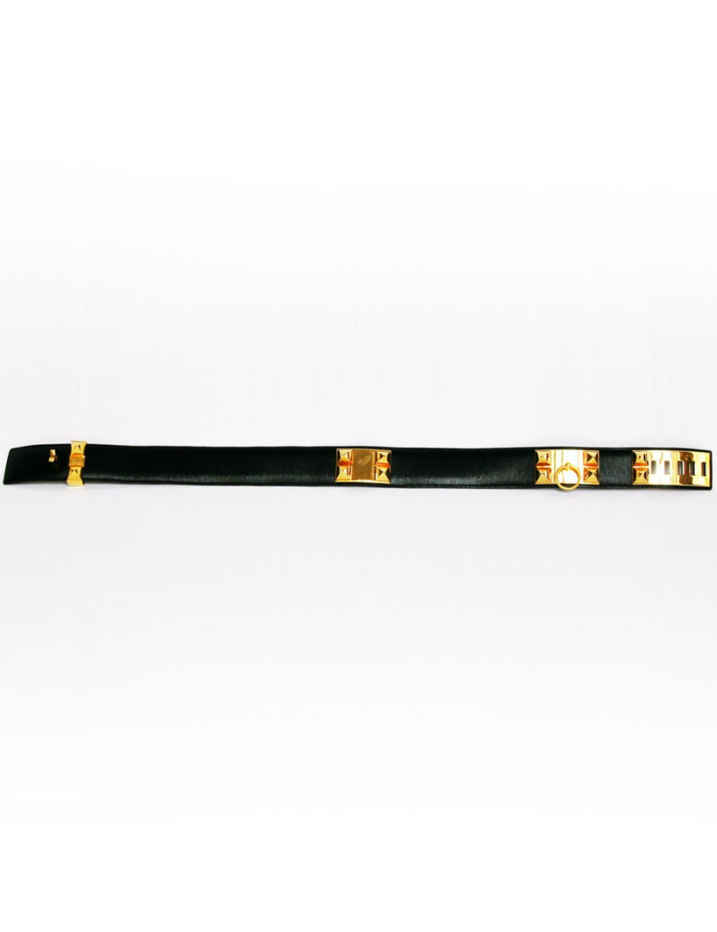 ceinture Médor HERMES noire vintage