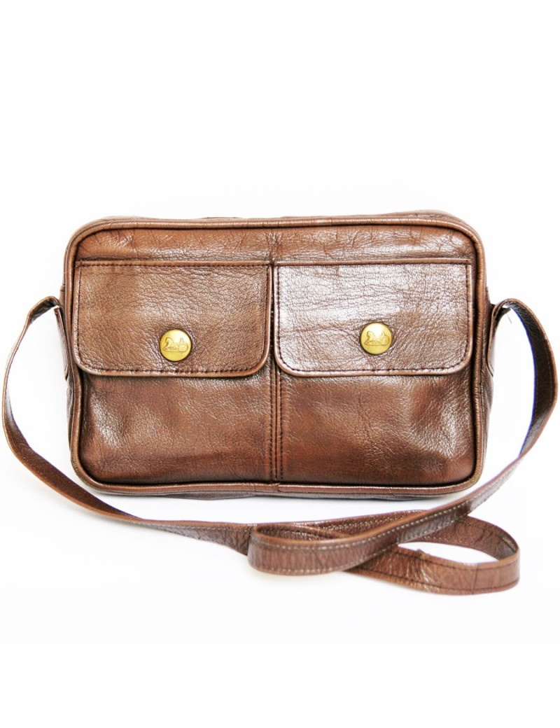 Sac-besace CELINE en cuir marron