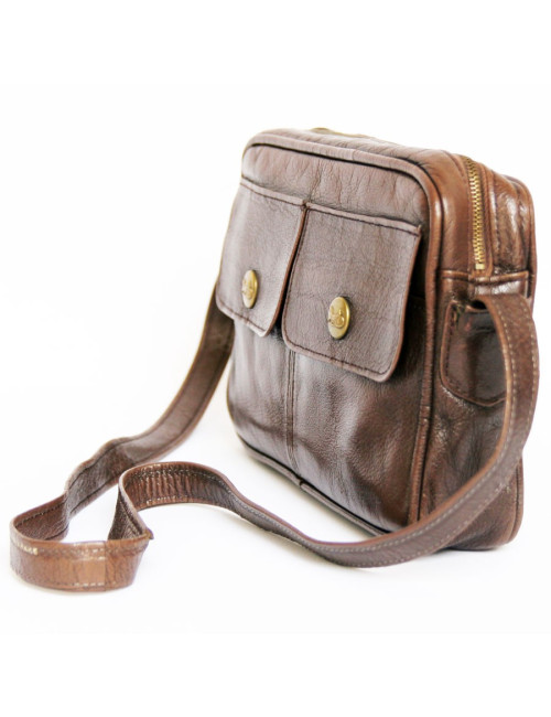 Sac-besace CELINE en cuir marron