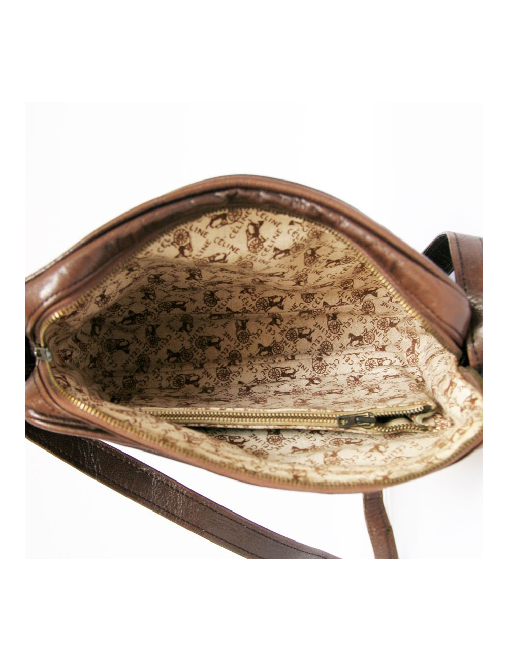 Sac-besace CELINE en cuir marron