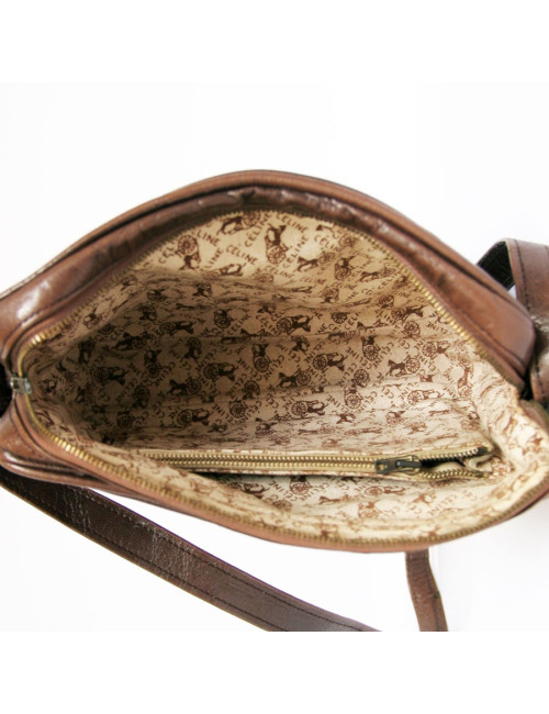 Sac-besace CELINE en cuir marron