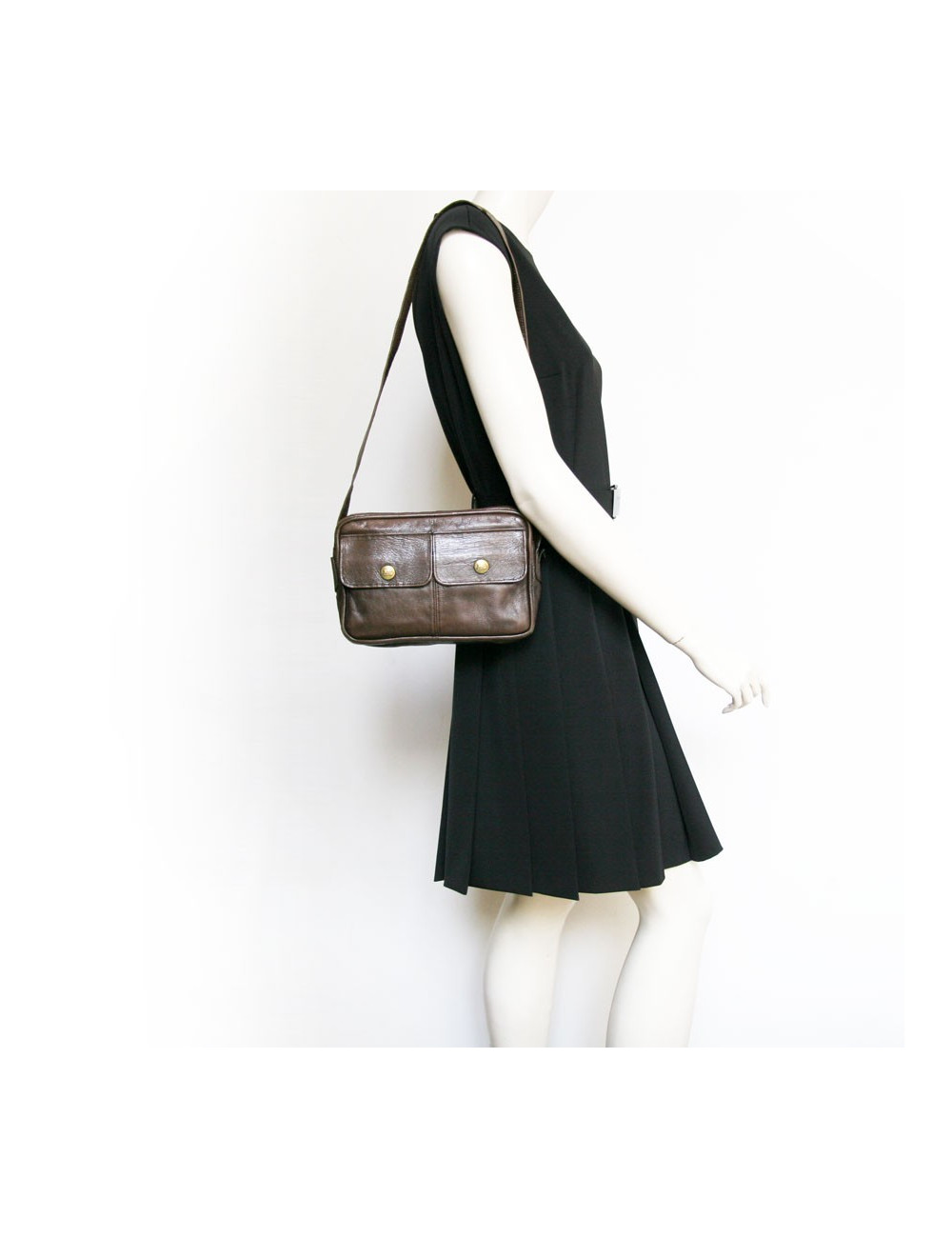 Sac-besace CELINE en cuir marron