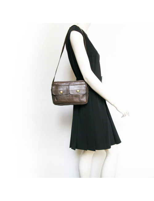 Sac-besace CELINE en cuir marron