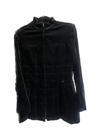 Veste CHANEL T 40 velours noir zippée