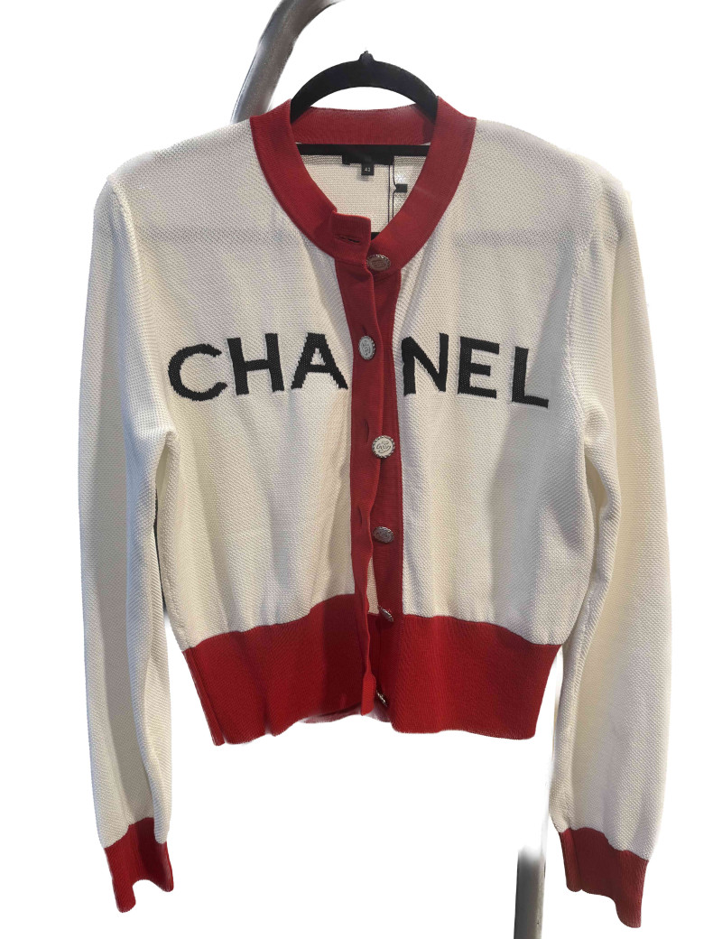 Cardigan CHANEL bicolore T42