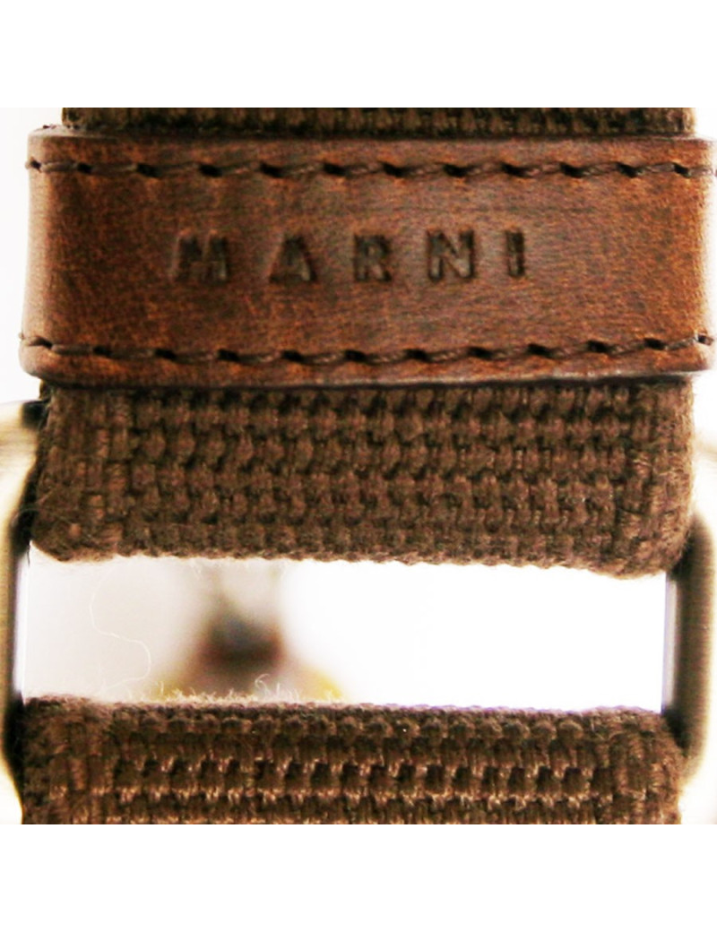 Pochette MARNI en satin doré foncé