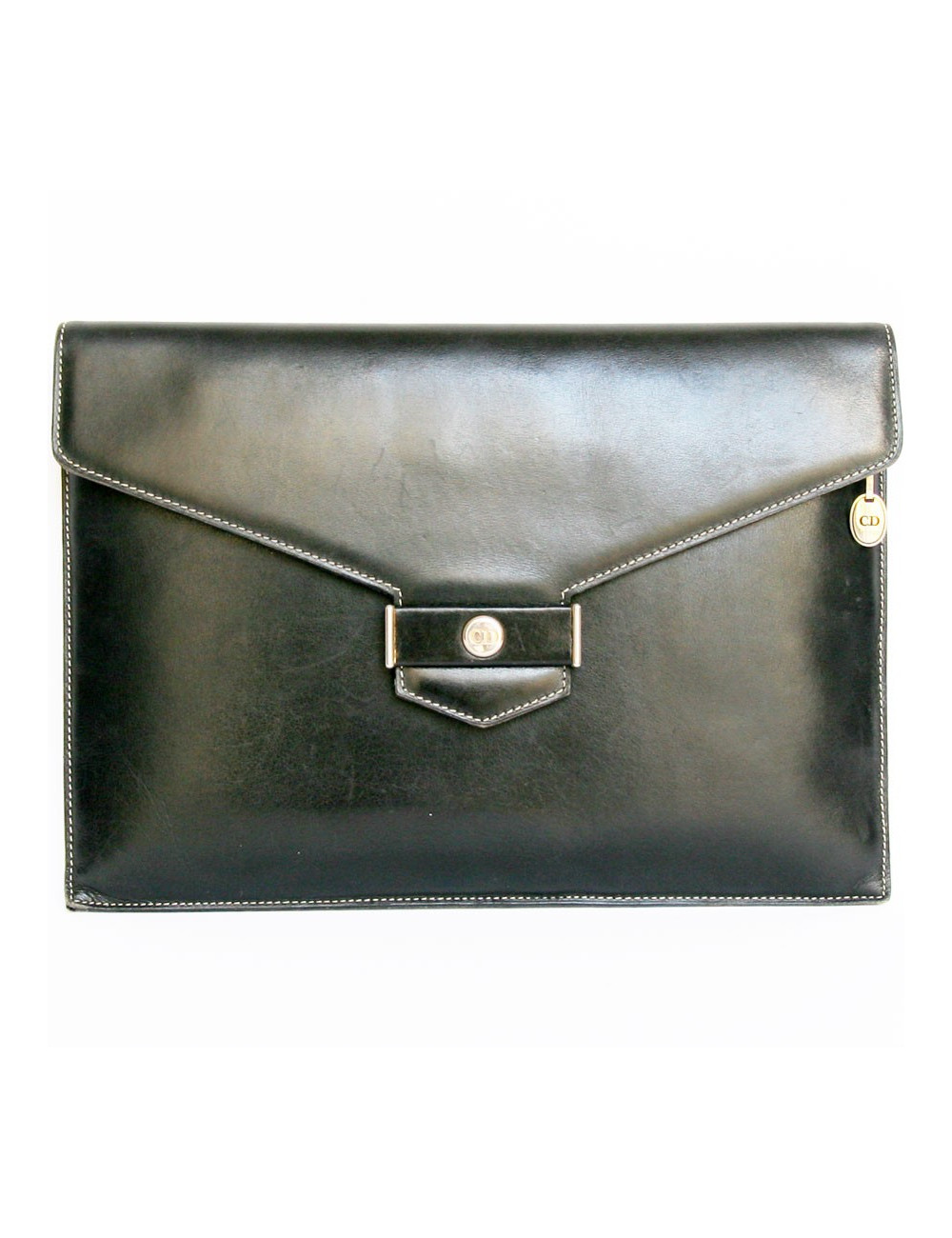 Pochette ordinateur CHRISTIAN DIOR en cuir noir