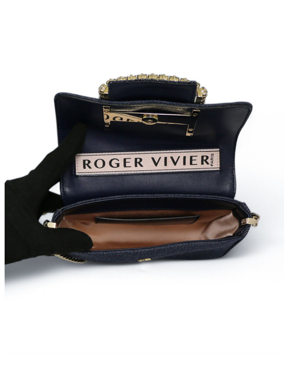 Sac ROGER VIVIER toile denim bleu