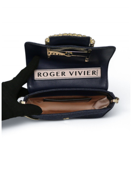 Sac ROGER VIVIER toile denim bleu