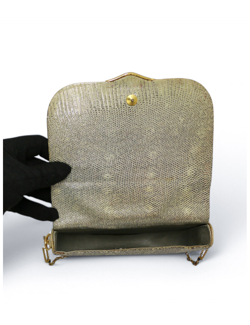 Sac CARTIER écailles de lézard dorées à l'or