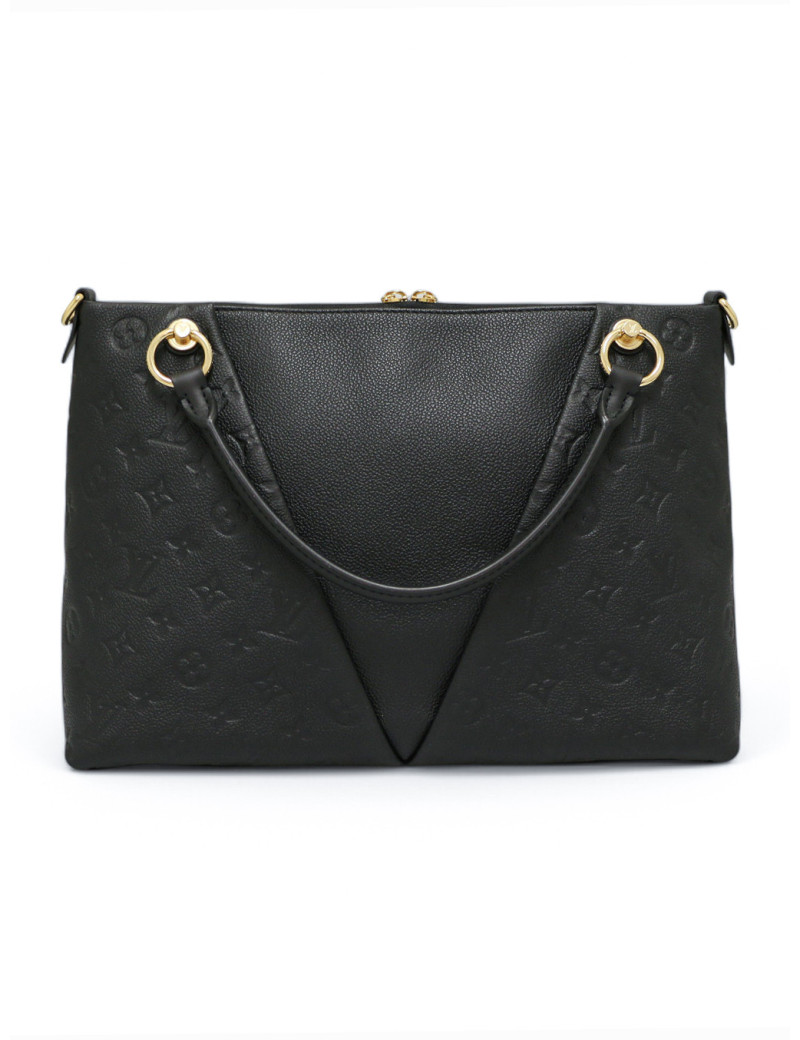 Sac Louis Vuitton V Tote cuir empreinte noir en seconde main de luxe