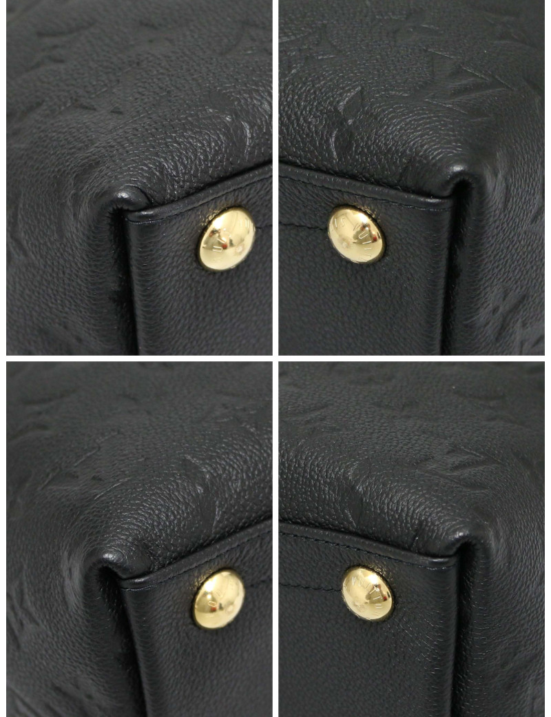 Sac Louis Vuitton V Tote cuir empreinte noir en seconde main de luxe