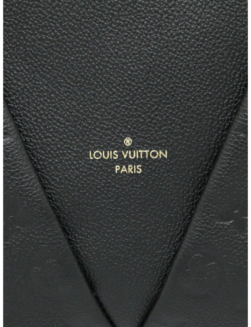 Sac Louis Vuitton V Tote cuir empreinte noir en seconde main de luxe