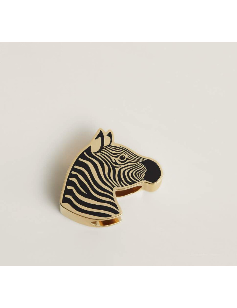 Anneau pour foulard HERMES zèbre permabrass laqué