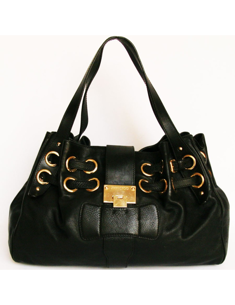 sac Ramona JIMMY CHOO cuir noir
