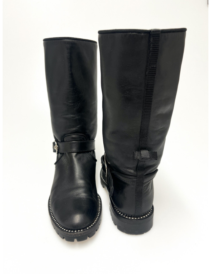 Boots Dior T 36,5 cuir d'agneau lisse : livraison gratuite en Europe