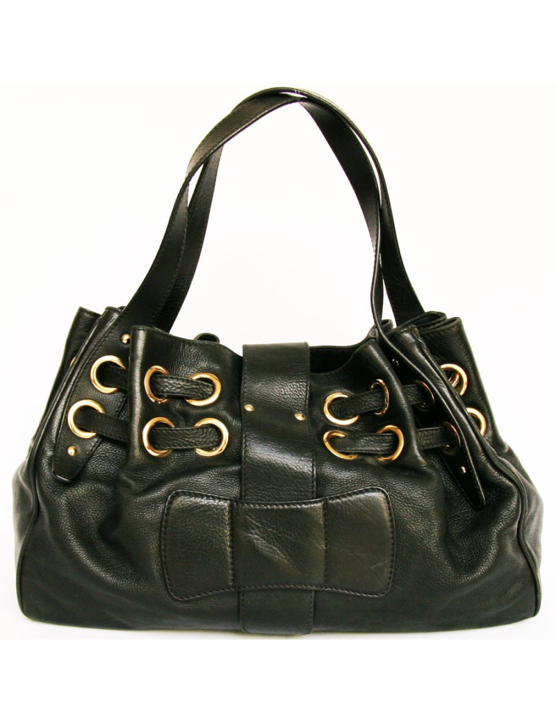 sac Ramona JIMMY CHOO cuir noir