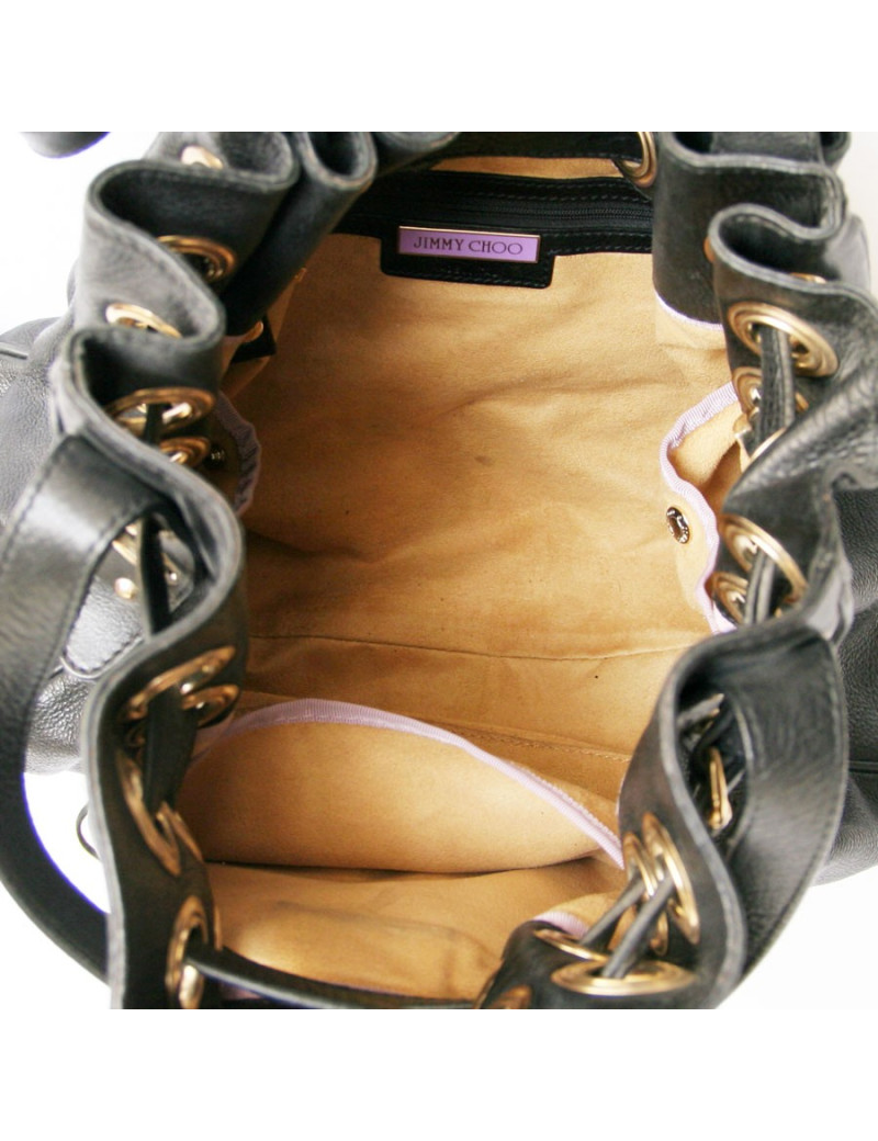 sac Ramona JIMMY CHOO cuir noir