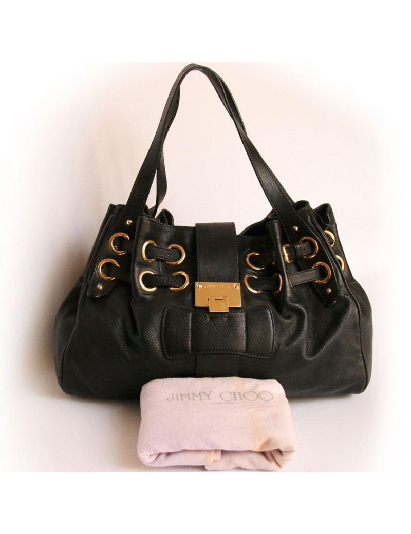 sac Ramona JIMMY CHOO cuir noir