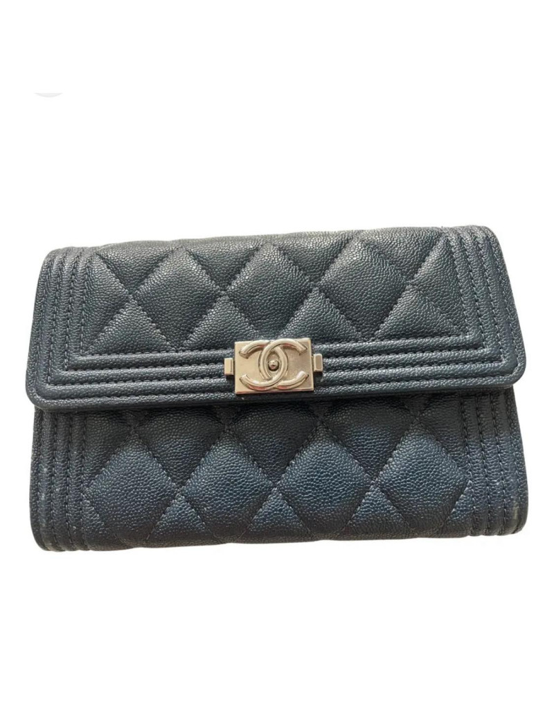 Porte monnaie Boy Chanel bleu : occasion certifiée authentique