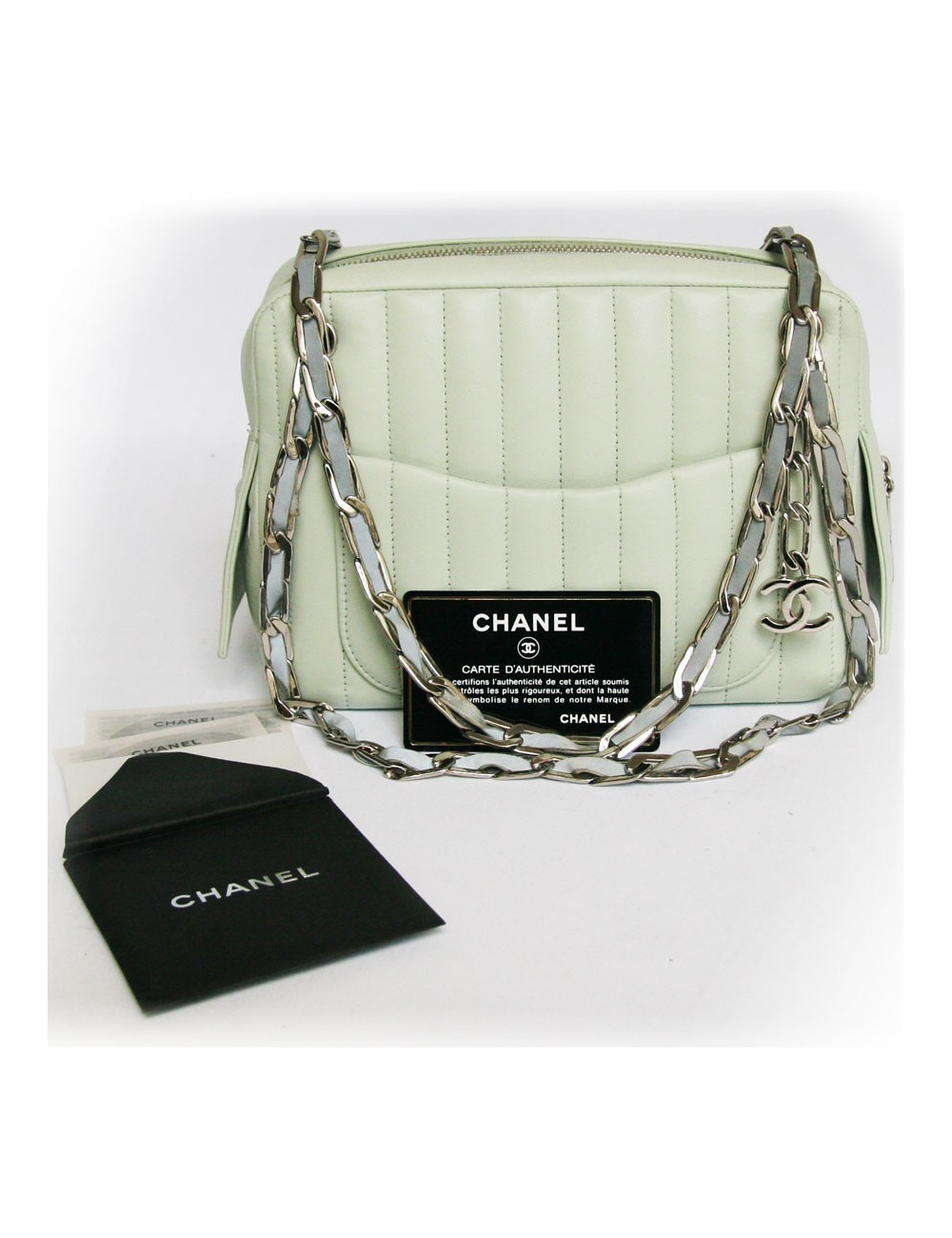 sac CHANEL vert d'eau