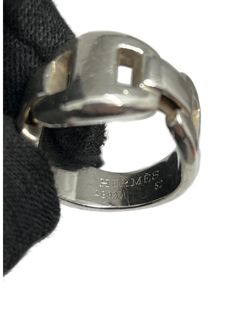Bague Hermès Argent 925/1000 livrée dans sa boîte Hermès d'origine.