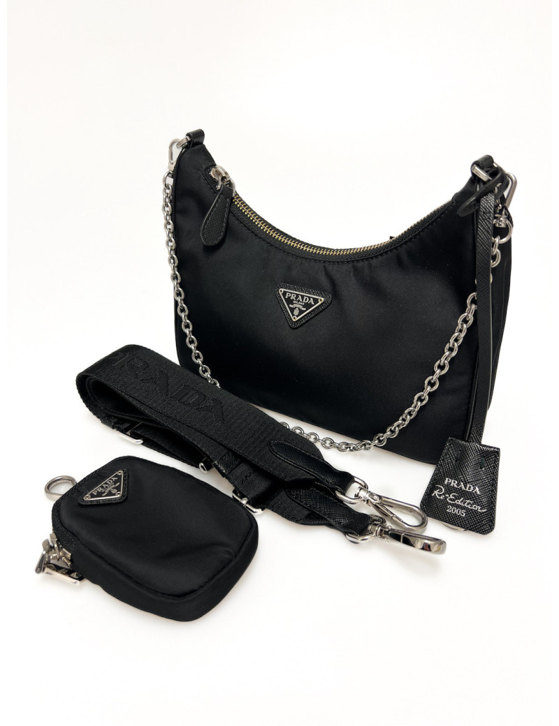 Sac PRADA Re-Edition 2005 nylon noir