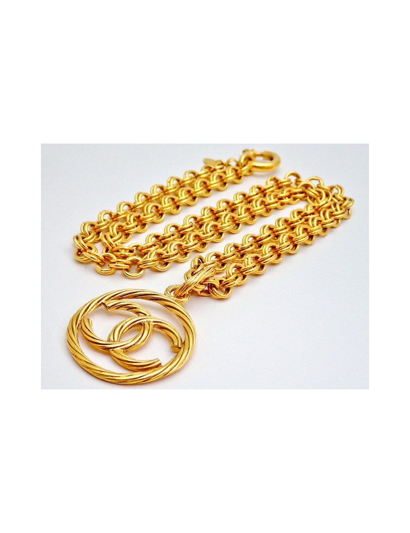 Sautoir CC Chanel chaine dorée