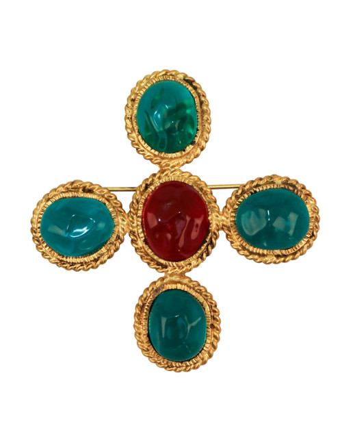 Pendentif MARGUERITE DE VALOIS broche pâte de verre