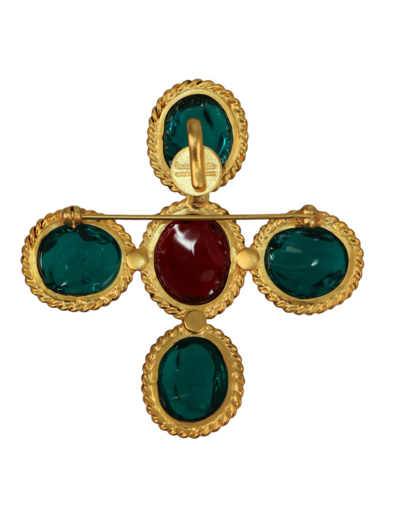 Pendentif MARGUERITE DE VALOIS broche pâte de verre