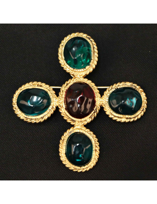 Pendentif MARGUERITE DE VALOIS broche pâte de verre